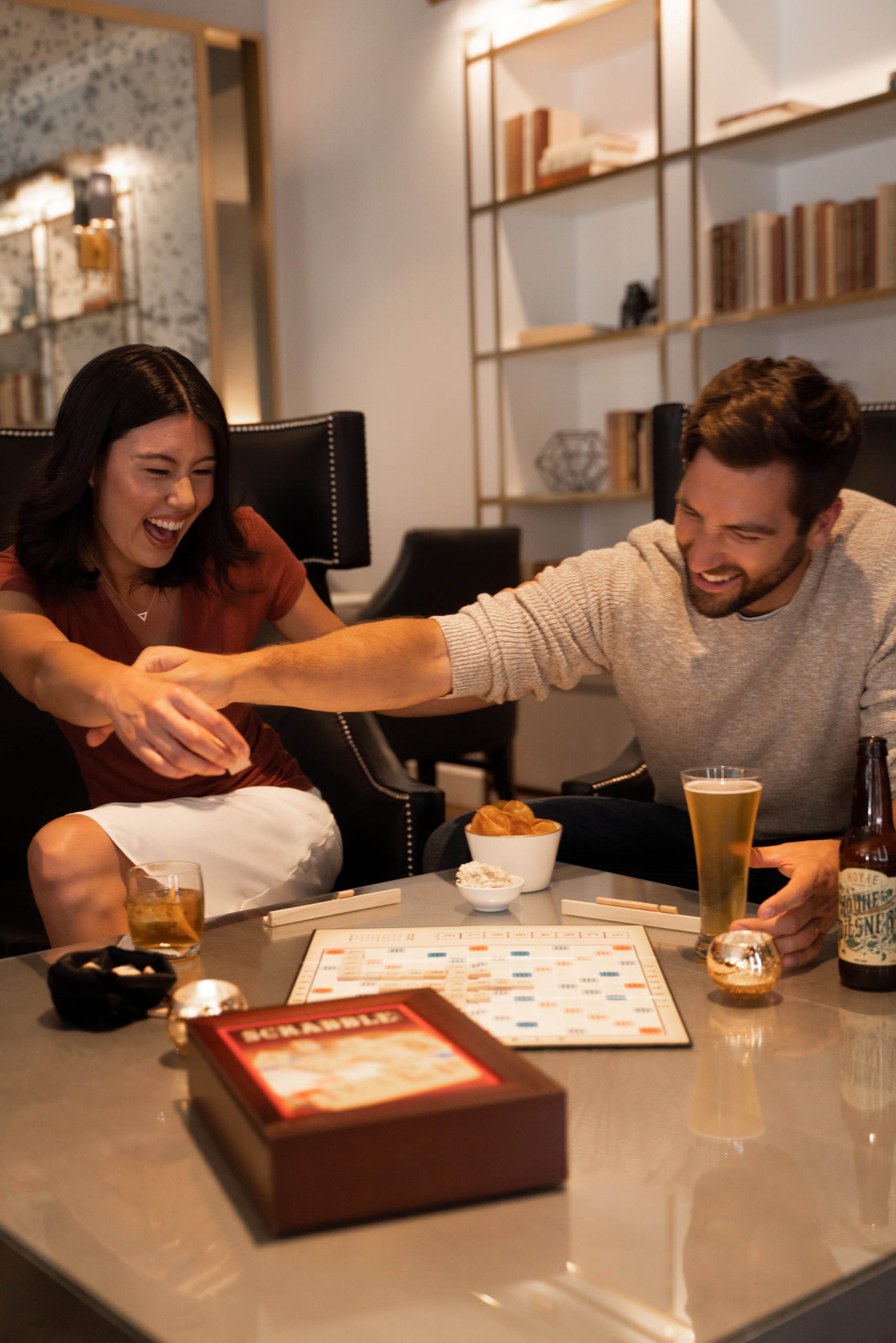 couple playing scrabble