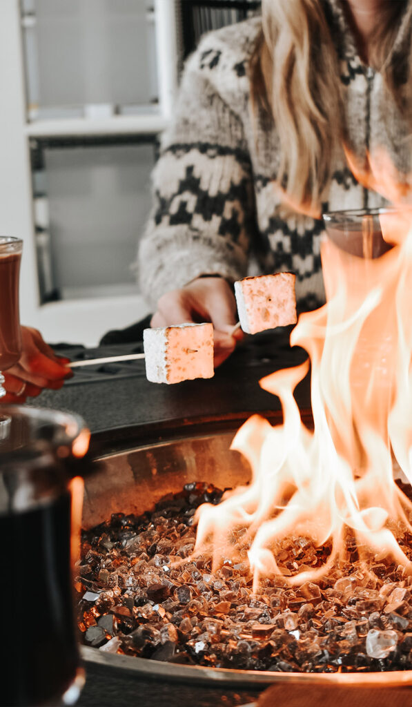 people roasting marshmellows