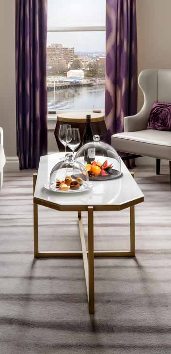 living room table with food on the table