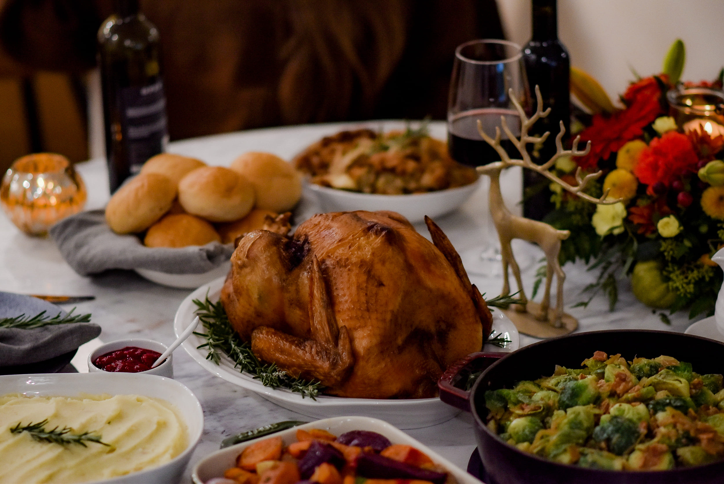 turkey dinner tablescape