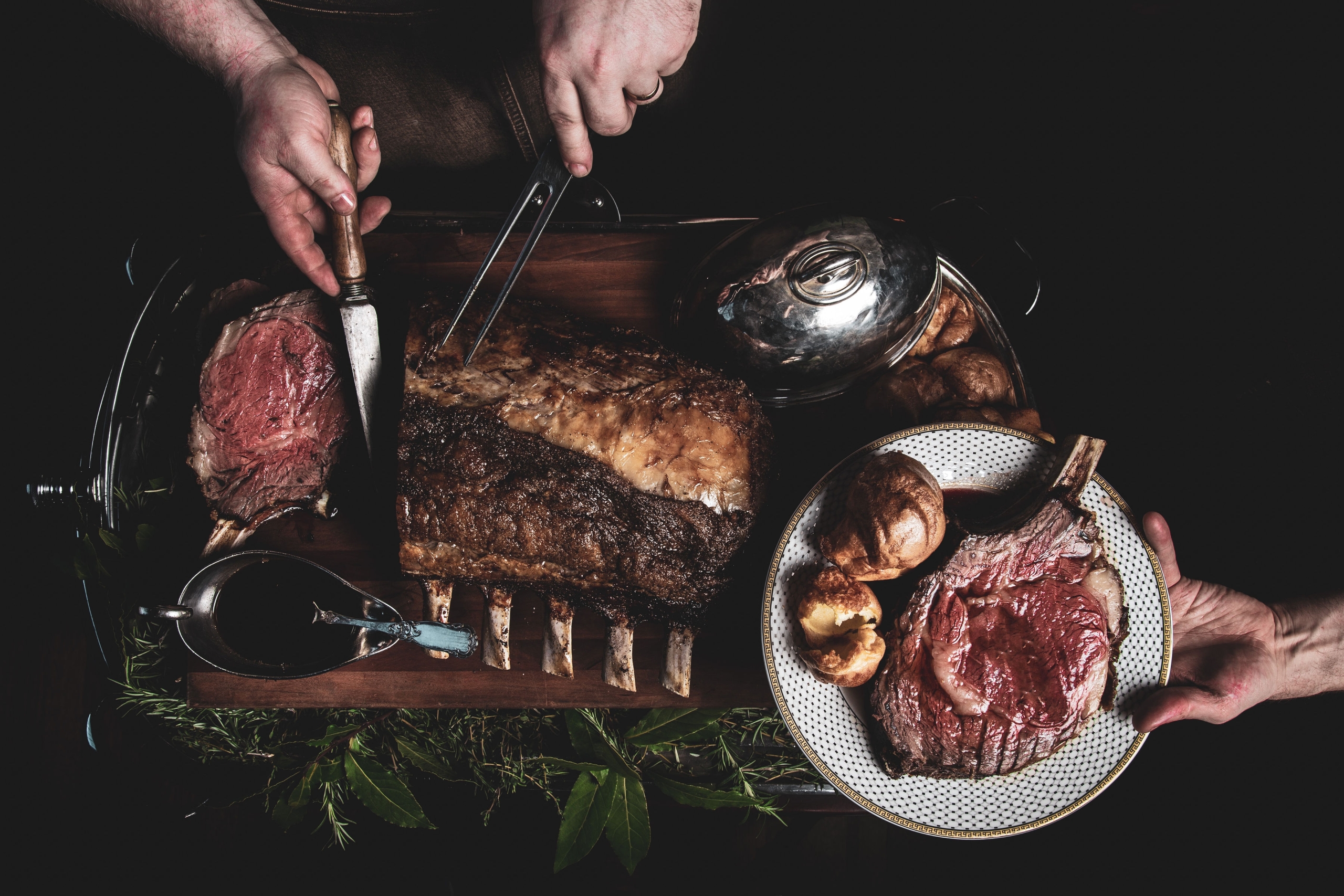 Prime Rib Roast being carved