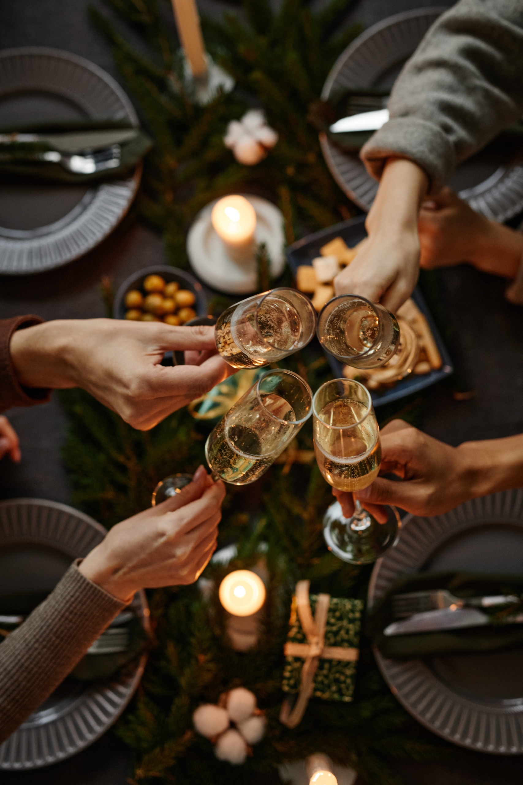friends clinking glasses in a toast