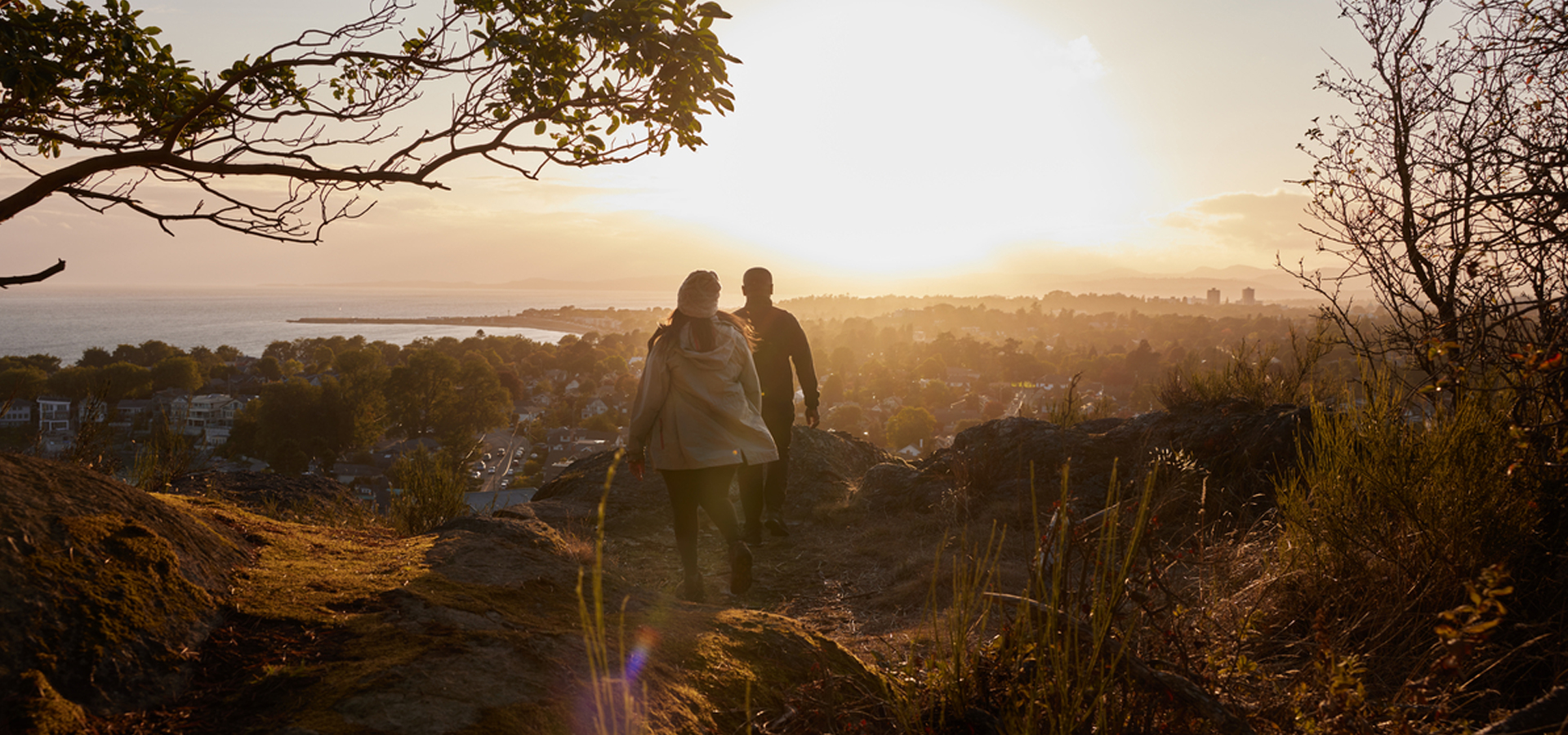 Couple overlooking beach